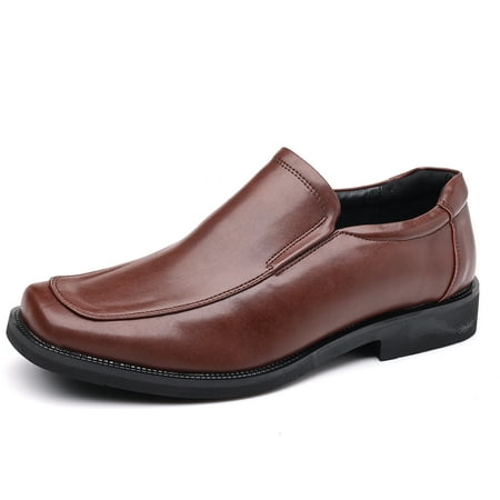 kkdom Men Dress Shoes Formal Oxfords Leather Shoes Wedding Business Brown Size 8