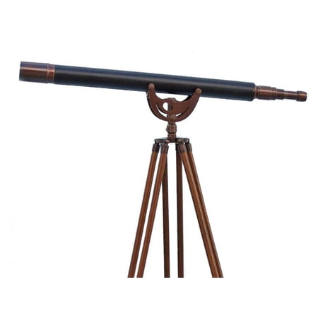 Floor Standing Antique Copper With Leather Anchormaster Telescope 65" - Marine Telescope - Nautical Telescope