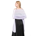 thumbnail image 5 of Hanerdun Womens Satin Shawl Wraps Wedding Party Scarf Soft Scarves for Bridal Evening Dresses Purple, 5 of 5