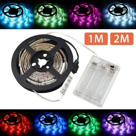 1.75 Round Adhesive Lights Led Strip Lights,TSV IP65 Waterproof Flexible Color Changing RGB SMD 5050 150leds LED Strip Light DC 5V Battery-Powered TV Backlight Background Lighting Flexible Adhesive Back Tape for Flat Screen TV ()