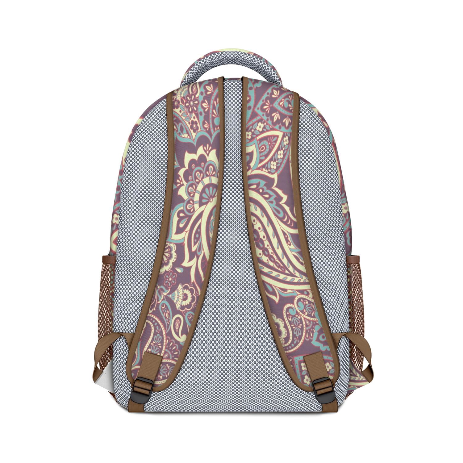 Aesthetic Geometric Paisley Backpack - Stylish Waterproof School Bag for Teens & Commuters