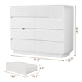 thumbnail image 3 of Pikvki 39.4" Wide 8 Drawer Dresser, Modern Fluted Wood Chest of Drawers with Anti-Tipping Device for Bedroom, Living Room, White, 3 of 11