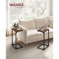 thumbnail image 1 of VASAGLE C-Shaped End Table, Set of 2, Side Table for Sofa, Couch Table with Metal Frame, Small TV Tray Table for Living Room, Bedroom, Rustic Brown and Black, 1 of 7