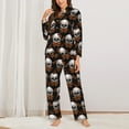 thumbnail image 2 of KLL Butterfly Skull Print Women's Long Sleeve Pajamas with Pants Sleepwear Loungewear 2 Set-XX-Large, 2 of 7