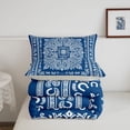 thumbnail image 5 of jejeloiu Nautical Vintage Floral Queen Comforter Set For Men Women,Paisley Print Comforter Sets Queen,Blue White,Light Gray Reversible,3 Pieces,1 Comforter and 2 Pillowcases, 5 of 7