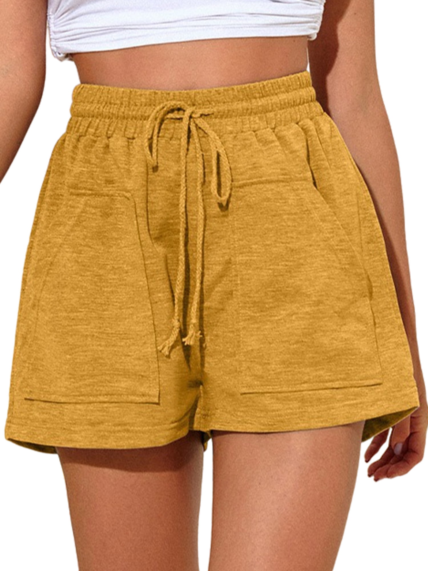 Aibrou Womens Pyjama Bottoms Short Pants Ladies Summer Shorts Cotton Lounge Casual Pajama with Drawstring/Pockects for Sleep Gym Running