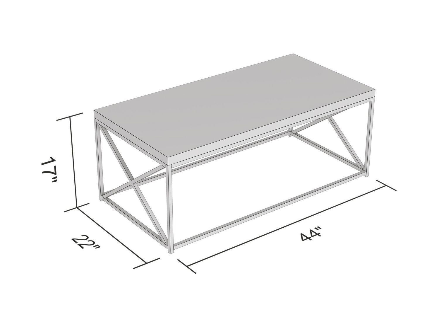 Safdie & Co. Coffee Table 44L Marble Gold Metal