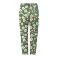 thumbnail image 4 of vigerkar Capri Leggings for Women Cropped Pant Fashion Flower Print Capris Summer Elastic Waist Soft Stretchy Pants (Green, XXL), 4 of 4