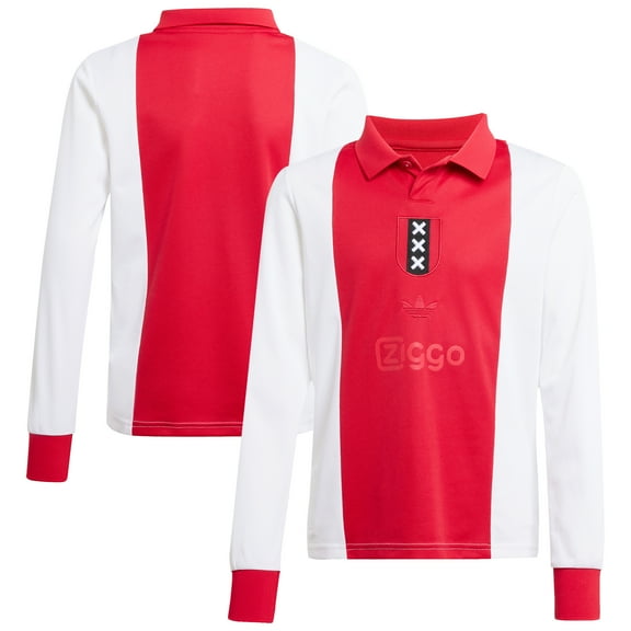 Youth adidas Originals White Ajax 125th Anniversary Replica Long Sleeve Jersey