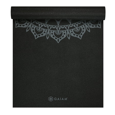 Printed Yoga Mat Black Marrakesh by Gaiam (5mm)