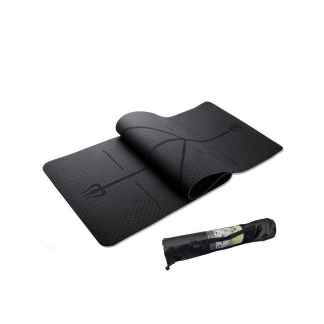 72 x 24inch Thick Non-slip Yoga Mat with Position Line Fitness Comfort Gym Exercise Pads