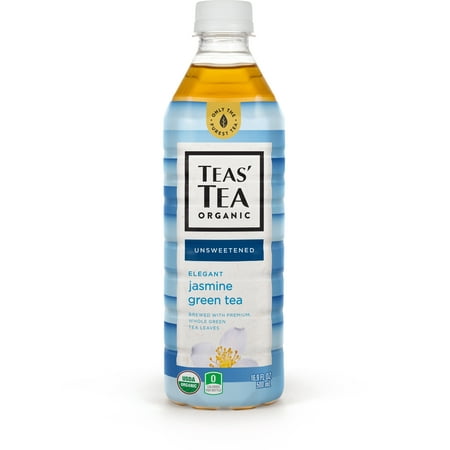 Teas' Tea Unsweetened Jasmine Green Tea, 16.9 Ounce (Pack of 12), Organic, Zero Calories, No Sugars, No Artificial Sweeteners, Antioxidant Rich, High in Vitamin