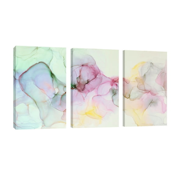 Set De 3 Cuadros Canvas Revolution 25x38 cm Tríptico Vertical Mármol En Colores