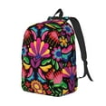 thumbnail image 2 of Balery Colorful Floral Embroidery Mexican Vintage Canvas Backpack for Men and Women - Large Capacity, Durable Travel Laptop Bag for School, Work, Hiking, and Outdoor Activities, 2 of 7