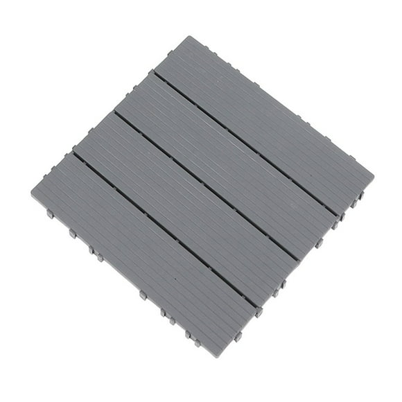 HLONK Interlocking Patio Tiles Waterproof Plastic Wood Flooring Outdoor Floor Tiles Plastic Wood Decking for Patio Balcony Garden Backyard Pool