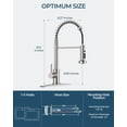 thumbnail image 5 of Kitchen Faucet with Pull Down Sprayer, Brushed Nickel Stainless  Single Handle Classic Spring Commercial Sink Faucet for RV Camper Bar Farmhouse Laundry, 5 of 7