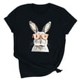 thumbnail image 1 of Pantalones Cortos para las Mujeres Sexy Pascua Moda Impresión Cuello Redondo Tee, Poliéster Ligero Casual Top para Primavera Verano Diario, Blusa de Suéter, 1 of 4