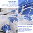 thumbnail image 6 of Flymme King Size Comforter Sets 7 Pieces Blue Floral Bed in a Bag Gray Elegant Flower Bed Set King Botanical Comforter Set with Sheets for Women Man, 6 of 8