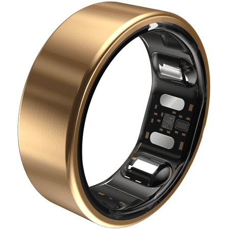 QALO QRNT Slim Smart Ring, Size 12, Sleep/Heart Rate/Movement Tracker, Matte Gold, Unisex