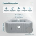 thumbnail image 3 of RELXTIME Portable Outdoor Spa, 4-6 Person Inflatable Hot Tub, Square Pool with 130 Massage Jets, 104°F, 3 of 8