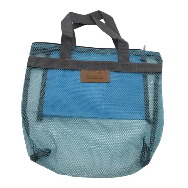 Bolso de la bolsa de asas de la playa de con el bolso cosmético portátil del viaje de la manija para las comidas campestres Azul