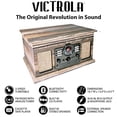 thumbnail image 3 of Victrola Nostalgic Tocadiscos Bluetooth 6 en 1 y centro multimedia con parlantes incorporados - Tocadiscos de 3 velocidades, reproductor de CD y casetes, radio AM/FM | Transmisión de música inalámbric, 3 of 5