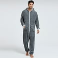 thumbnail image 2 of TBWNWG Men's Pajama and Loungewear Zipper Long Sleeve V Neck Hoodie Jumpsuit Romper Sleepwear for Comfort and Style,Sizes 2XL, 2 of 7