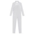 thumbnail image 2 of Aiihoo Kids Girls Dance Bodysuit Gymnastics Leotard Rhinestones Skating Jumpsuit Long Sleeve Dance Unitard White 16, 2 of 6