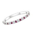 thumbnail image 4 of Pompeii 1/2Ct Ruby & Diamond Eternity Wedding Ring 14k White Gold Womens Band (G/H,I2-I3), 4 of 4