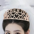 thumbnail image 6 of HOMYL Crown Headband Elegant Decorative Mother to for Party Weeding Girls Rose gold, 6 of 8