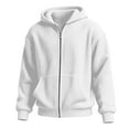thumbnail image 6 of QSAWXQZ Men's Thermal Hoodie Solid Long Sleeve Zip Up Cardigan Coat with Pockets for Spring White 3XL, 6 of 8