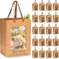 thumbnail image 1 of Paquete de 20 Bolsas de Regalo Kraft con Ventana Transparente, Asas de Cuerda, Ideal para Fiestas, Bodas, Cumpleaños y Envoltura de Regalos (Marrón), 1 of 4