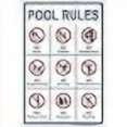 thumbnail image 3 of Signways, Pool Rules Sign, No Diving No Pushing No Peeing in Pool Reflective Aluminum, Made in the USA Non-Reflective 10" x 14", 3 of 4