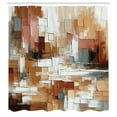 thumbnail image 4 of Ambesonne Brown Shower Curtain, Nude Warm Palette Brushstroke, 69"Wx75"L, Cinnamon Amber Blue Grey, 4 of 4
