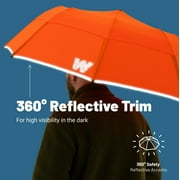 Weatherman Umbrella - Collapsible Umbrella - Windproof Umbrella Resists Up to 55 MPH Winds (Black)