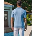 thumbnail image 6 of COOFANDY Mens Knit Shirt Short Sleeve Button Down Shirts Casual Summer Beach Vintage Polo Shirts, 6 of 7