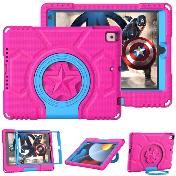 Funda DICEKOO Kids para iPad 10.2 de novena, octava y séptima generación con pantalla rosa