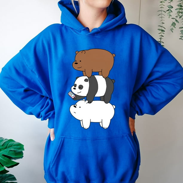 Sudadera con capucha y estampado de We Bare Bears para mujer otono e invierno ademas de sueter de vellon parte superior holgada Walmart en linea