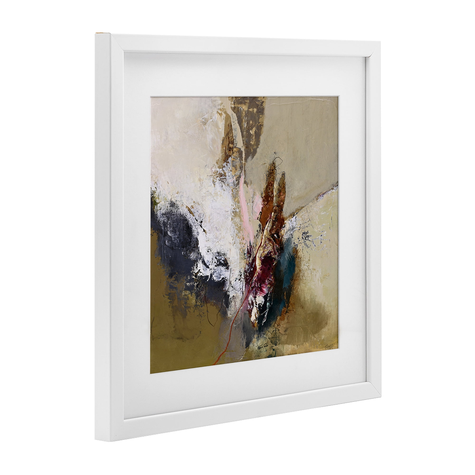 Earthy Mood Composition White Framed Print Under Glass, design by Design Fabrikken