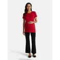thumbnail image 2 of Time and Tru Women's Maternity Non Shirred Tee with Short Sleeves, Sizes S-XXL, 2 of 5