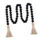 thumbnail image 4 of Cuentas bohemias de oración con borlas y cuentas de madera chic de 100 cm y detalles de cuerda de yute Negro, 4 of 8
