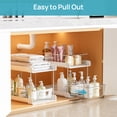 thumbnail image 3 of Sindcom 3 Pack 2 Tier Bathroom Under Sink Organizers and Storage, White Kitchen Pantry Organization, Pull Out Medicine Cabinet Organizer, 3 of 6