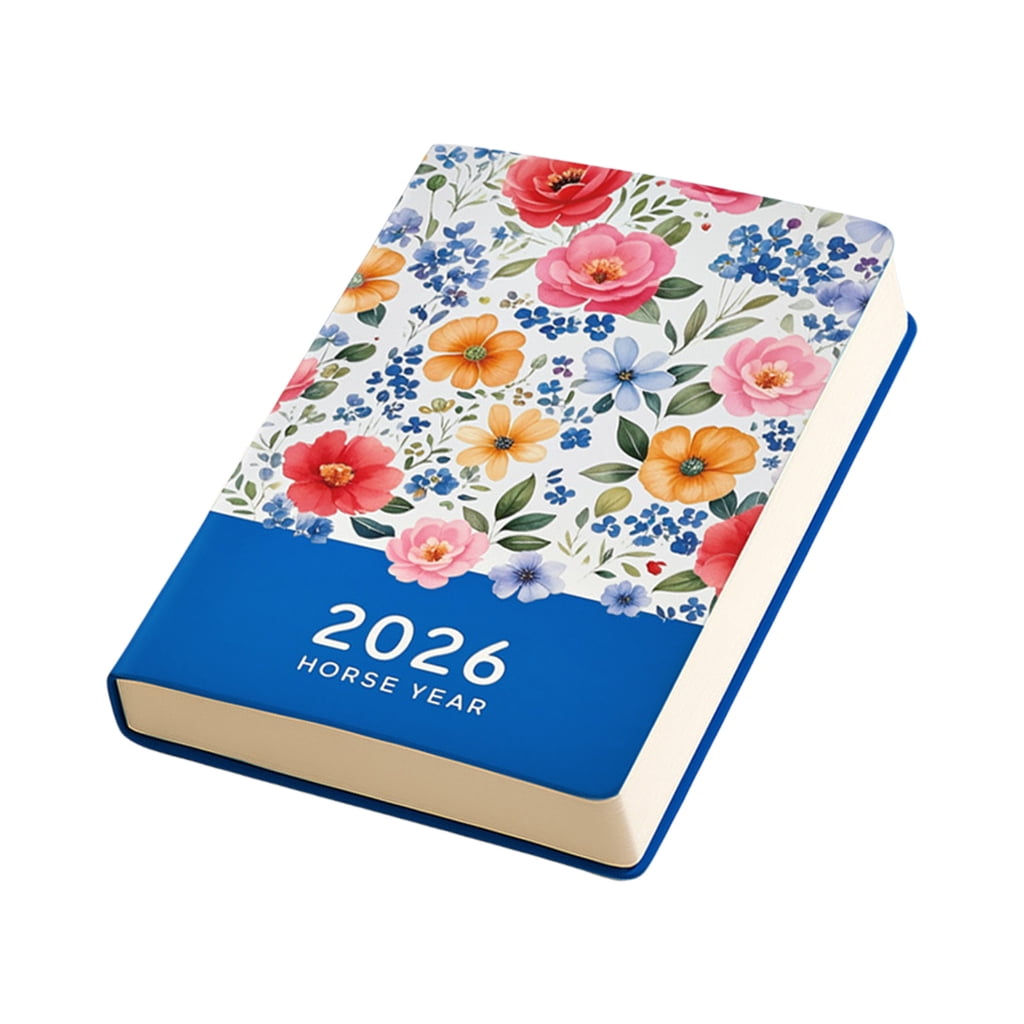 2026 Weekly Planner Hardcover Flower Leather Academic Planner Notebook 256 Pages