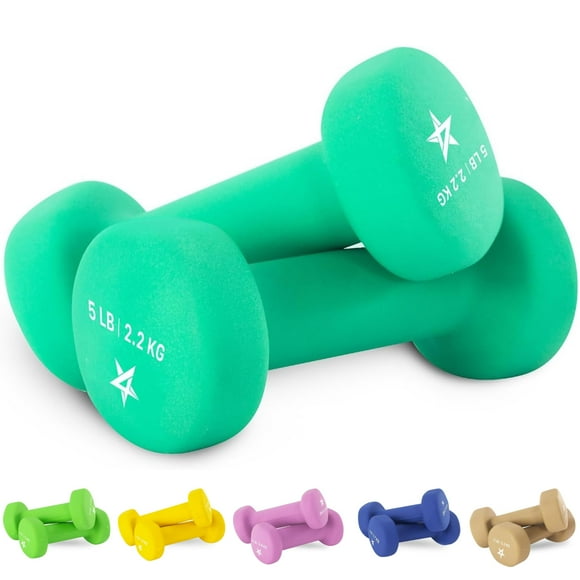 Juego de 2 mancuernas Yes4All de neopreno de 2 x 2,5 kg, peso total de 5 kg
