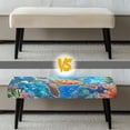 thumbnail image 5 of Jiueut Sea Turtle Coral Fish Print Dining Bench Cover, Stain Resistant Chair Seat Cushion Dustproof Rectangle Bench Protector Cover Home Decor Accessorie for Dining Room Living Room Kitchen, 5 of 7