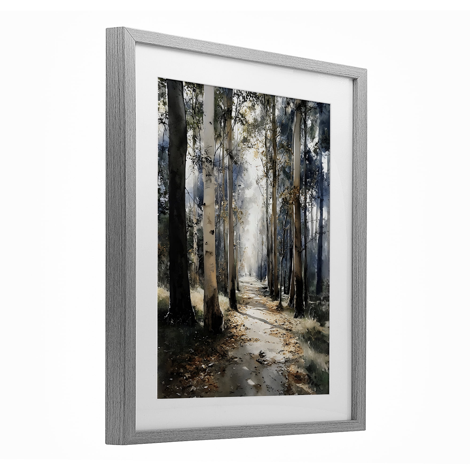Stupell Industries Path in Autumn Light Gray Framed Print Under Glass, design by Franklyn Gregory