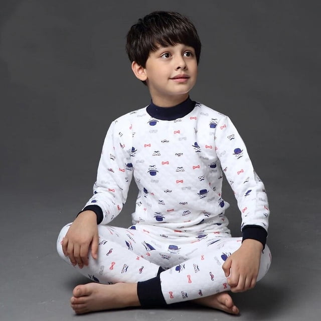 Conjuntos de Pijamas de invierno para niños y niñas, Pijamas gruesos de algodón de 3 capas, suaves, de Navidad