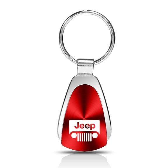 Jeep Grille Logo Red Tear Drop Key Chain