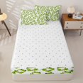 thumbnail image 4 of Erosebridal Cartoon Cute Frog Zipper Full Size Comforter Sets with Fitted Sheet and 2 Pillowcases,Wild Animals Zipper Bedding Set For Girls,Reversible,4 Pieces, 4 of 7