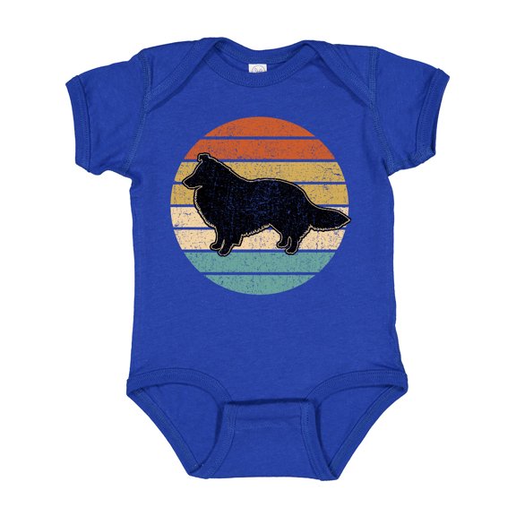 Inktastic Sheltie Dog Retro Sunset Boys or Girls Baby Bodysuit